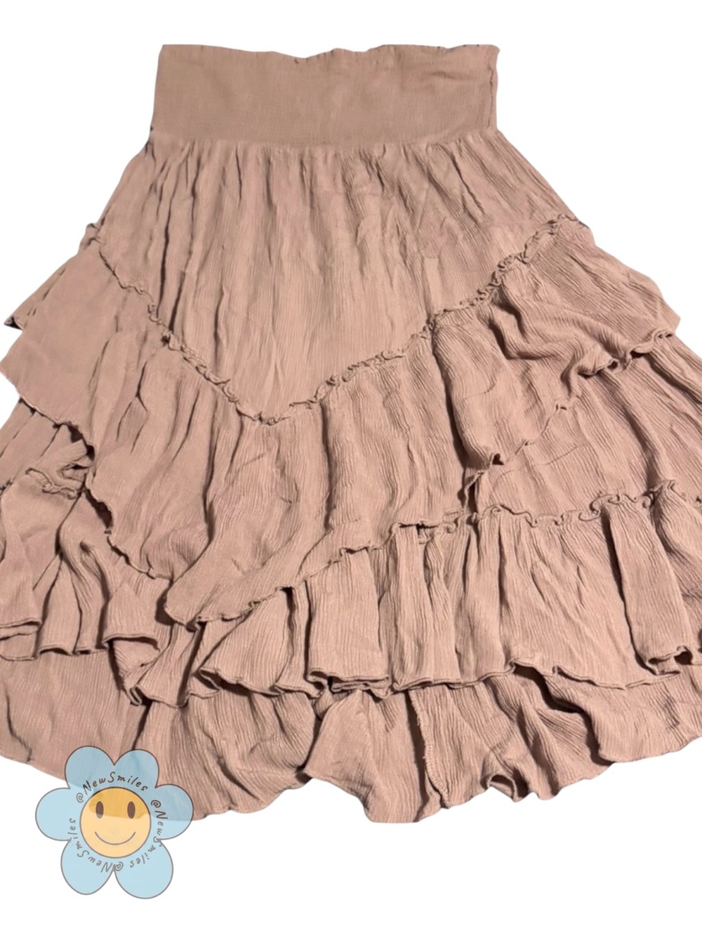 Blue Blossom ~ Ruffle Tiered Skirt ~ Dusty Blush